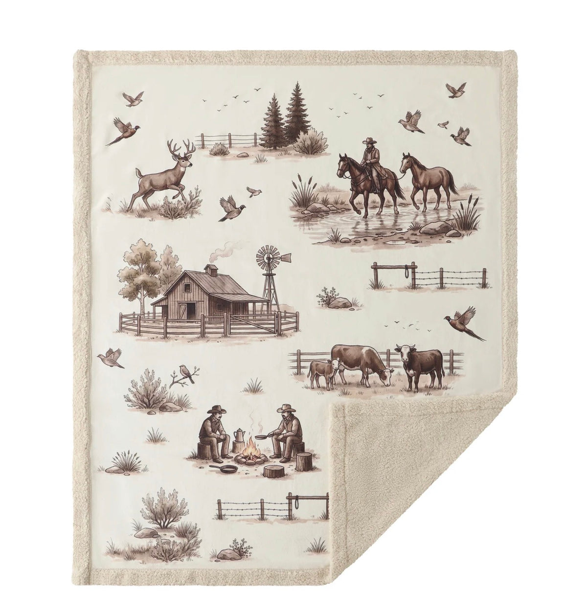 Western Range - Campfire Sherpa Throw