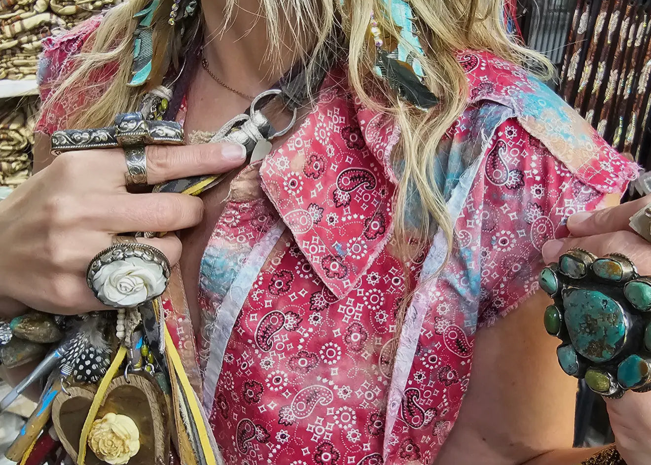 Vintage Distressed Bandana Dress/Duster