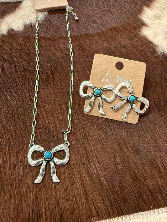 Tate Bow Necklace or Earrings