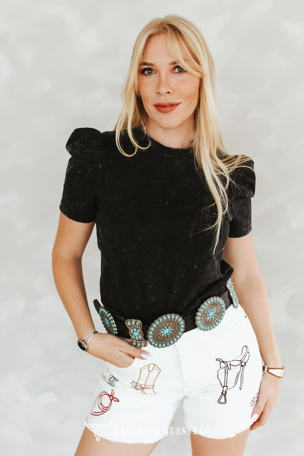 Mineral Wash Boot Stitch
Embroidered Shirt