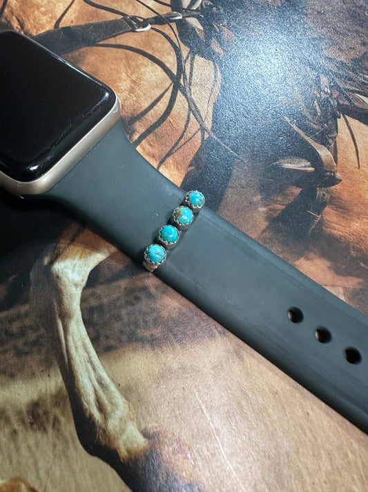 Nizhoni Turquoise & Sterling Silver Handmade 4 Stone Watch Charms