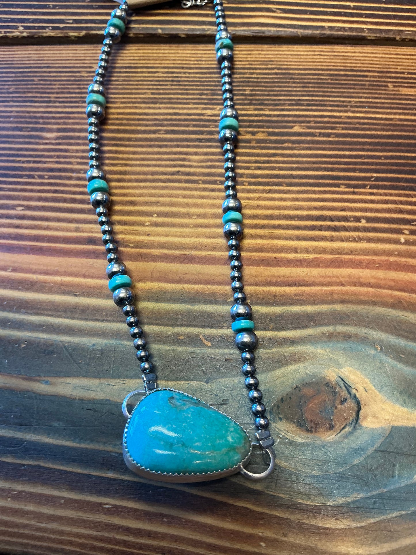 Sterling silver and turquoise choker 13” +  extender #3