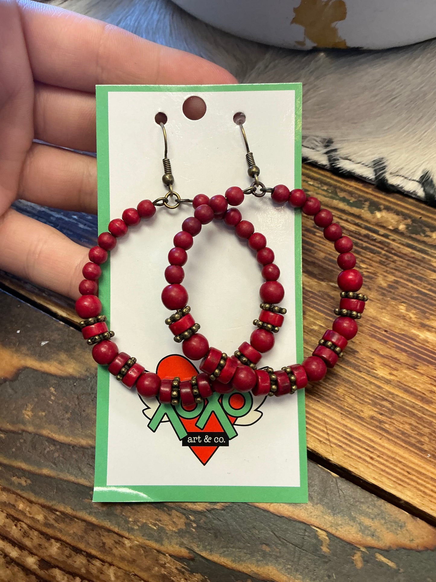 Xoxo Beaded Hoop Earrings
