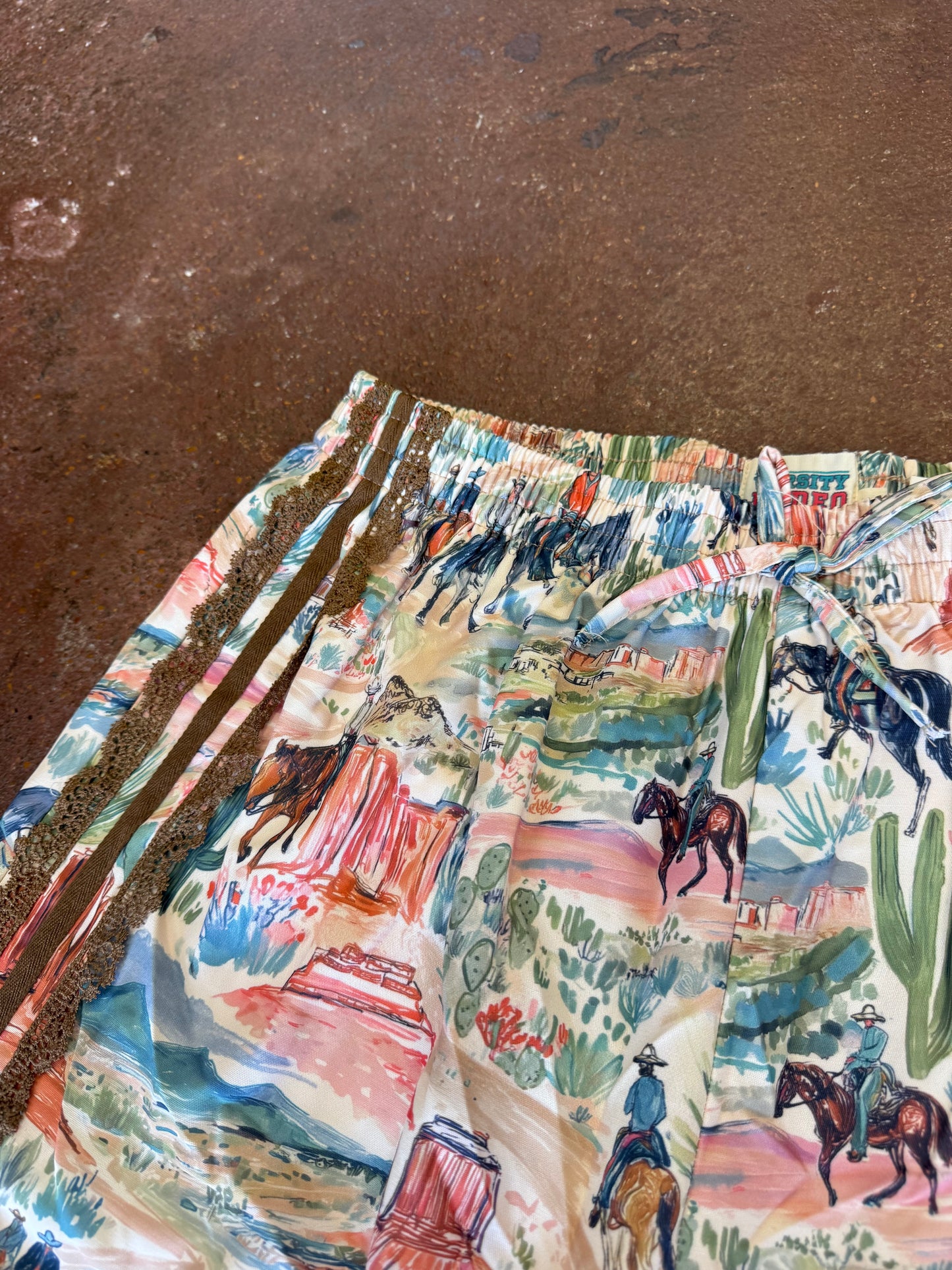 Pink Western Collage Pants