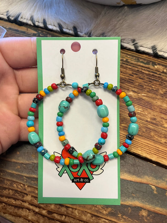 Xoxo Beaded Hoop Earrings