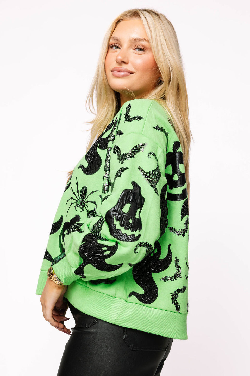 Green & Black Halloween Icon Sweatshirt | Queen Of Sparkles