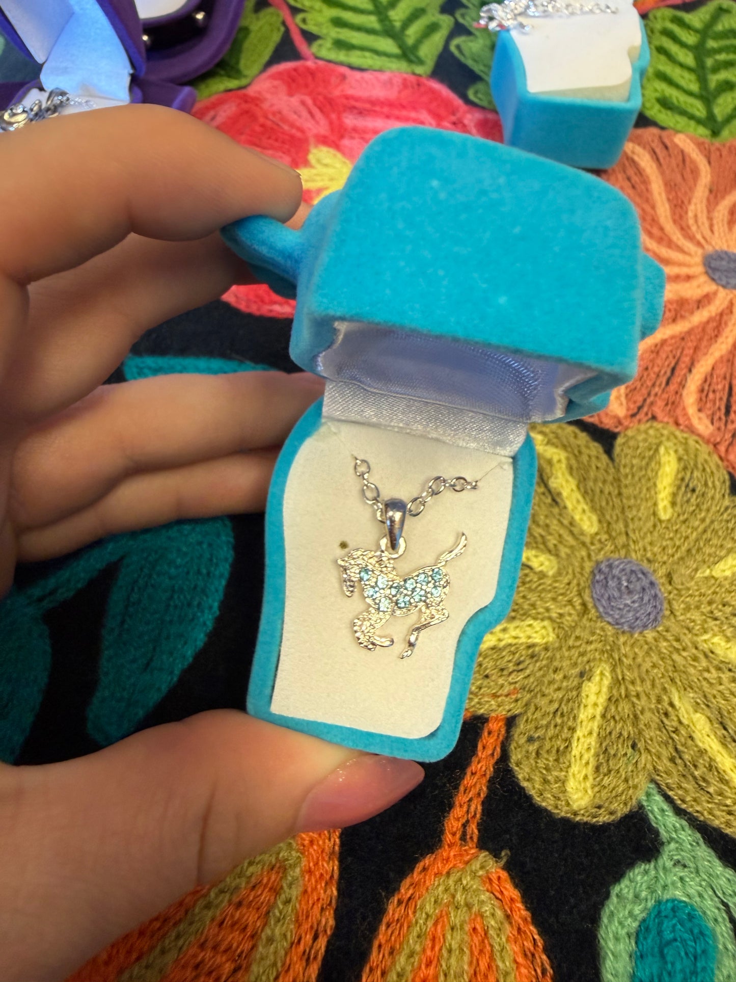 AWST Rhinestone Horse Necklace