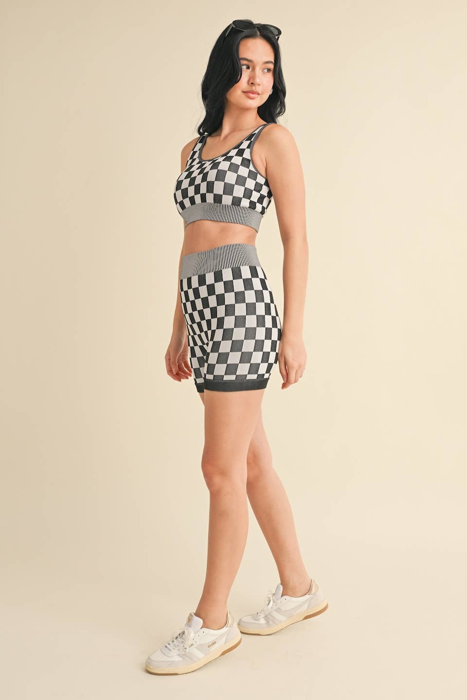 Checkmate Cropped Two Piece Set