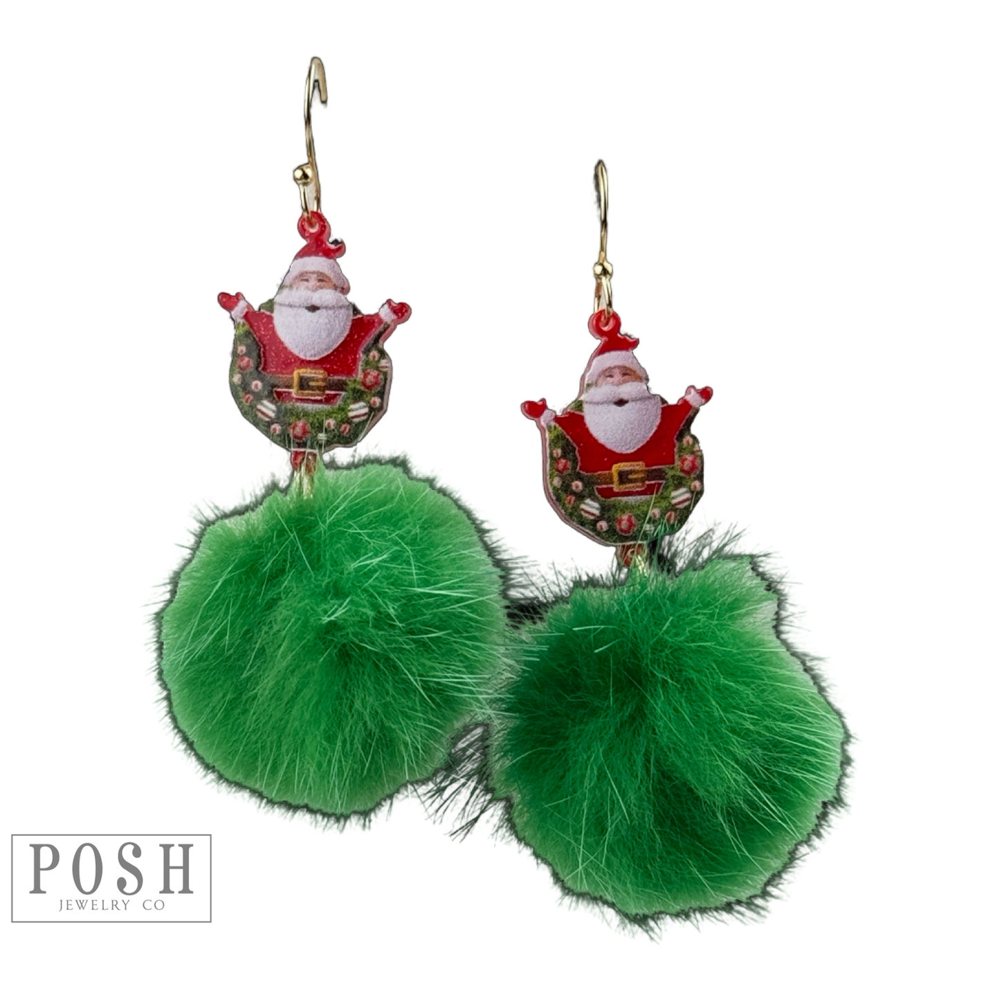 Santa pom-pom earring