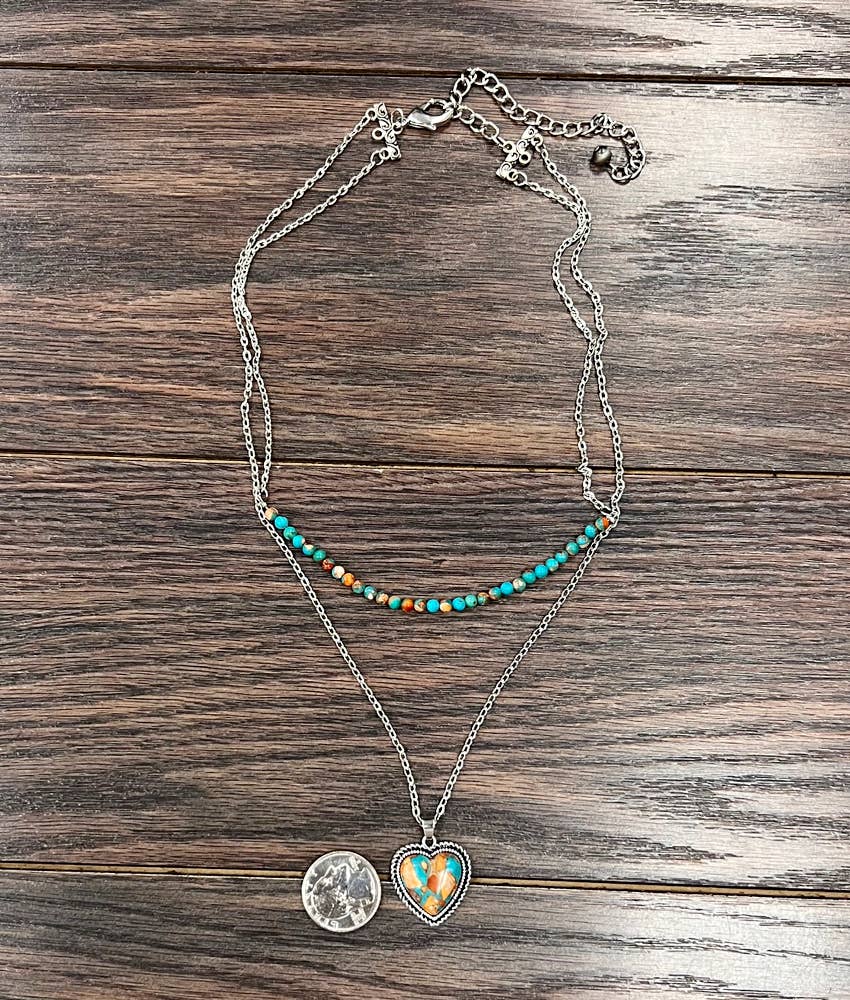 Bowie Handmade Heart Gemstone Necklace