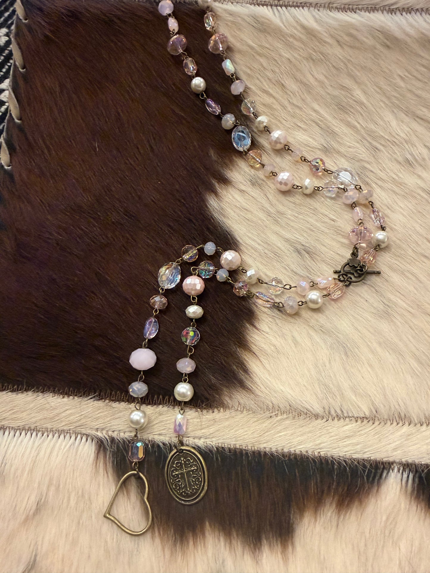 Pink Crystal Long Necklace