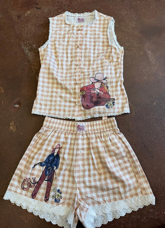 Cowgirl Gingham Short Set