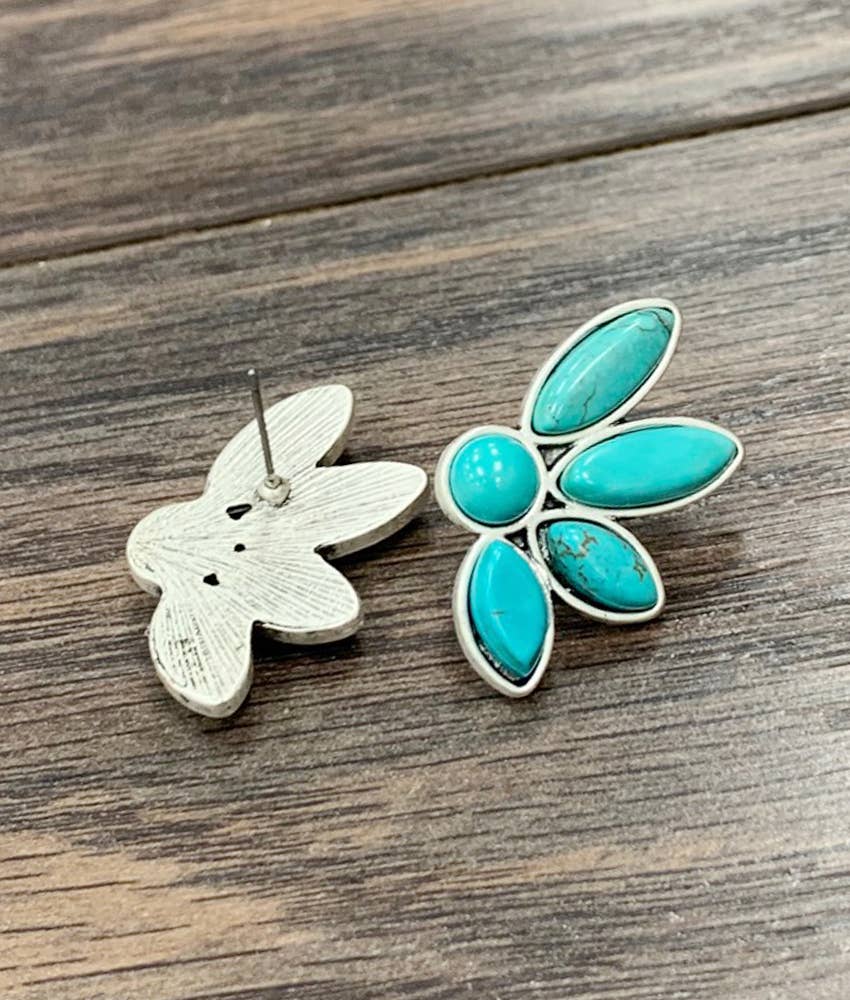 1.2" Western Turquoise Stud Earrings