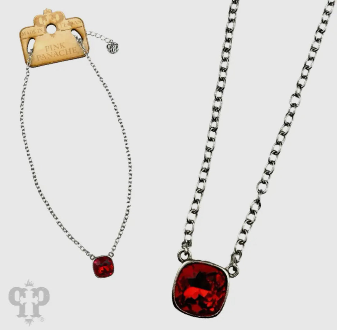 Austrian Square Crystal Chain
Necklace, 12mm