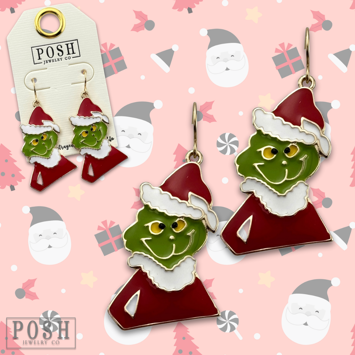 Christmas mean green man earring