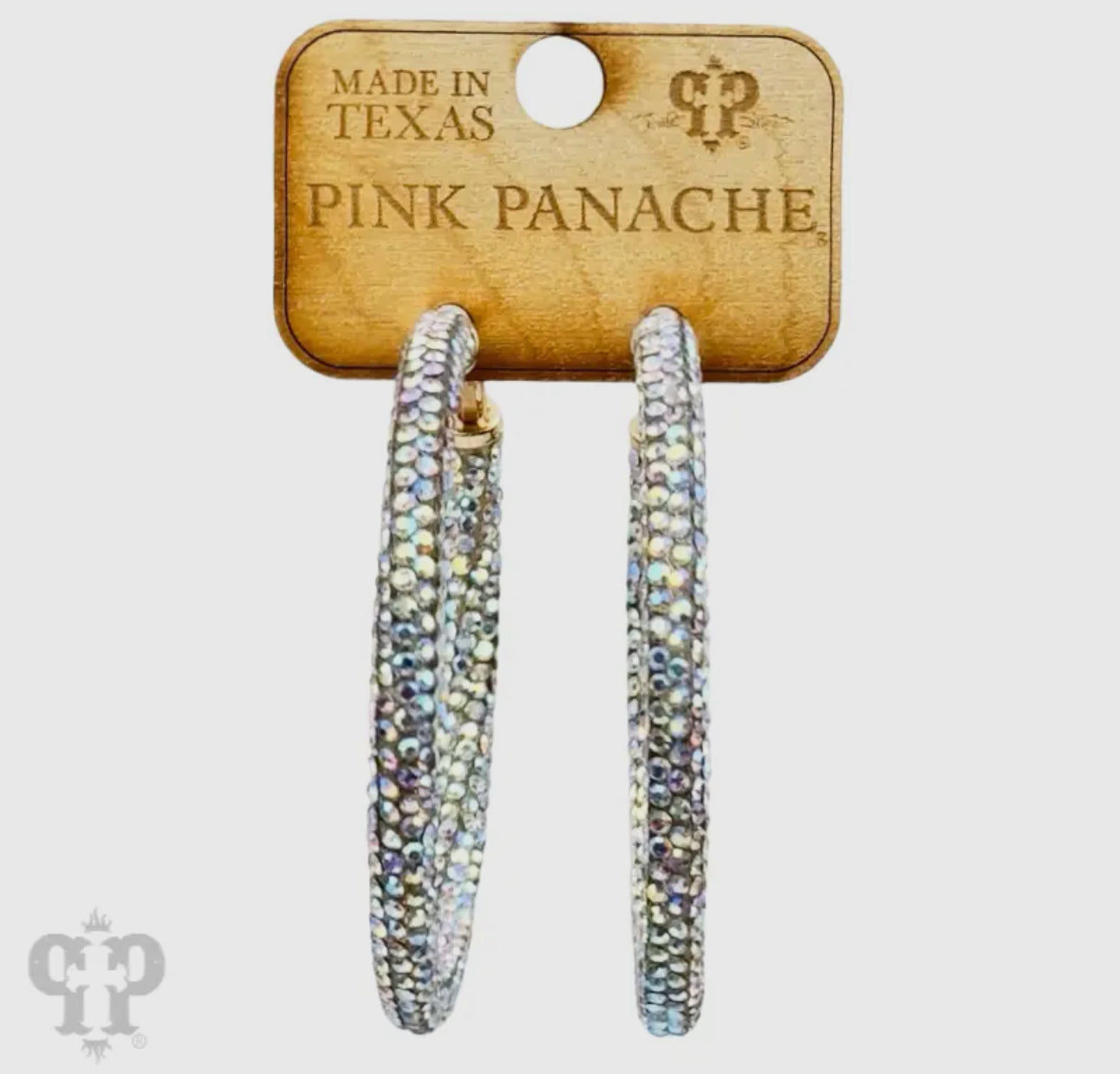 Large Pave Mesh Hoop Earring