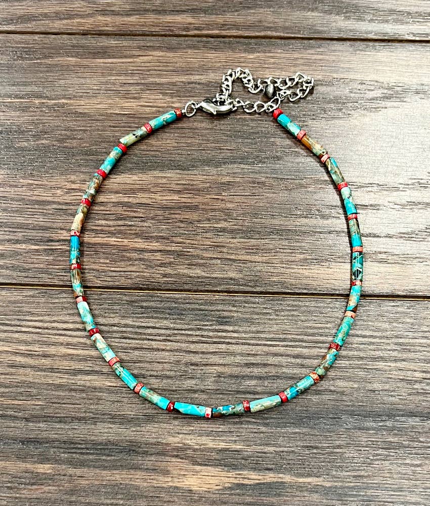 Bartlett Handmade Cylindrical Gemstone Necklace