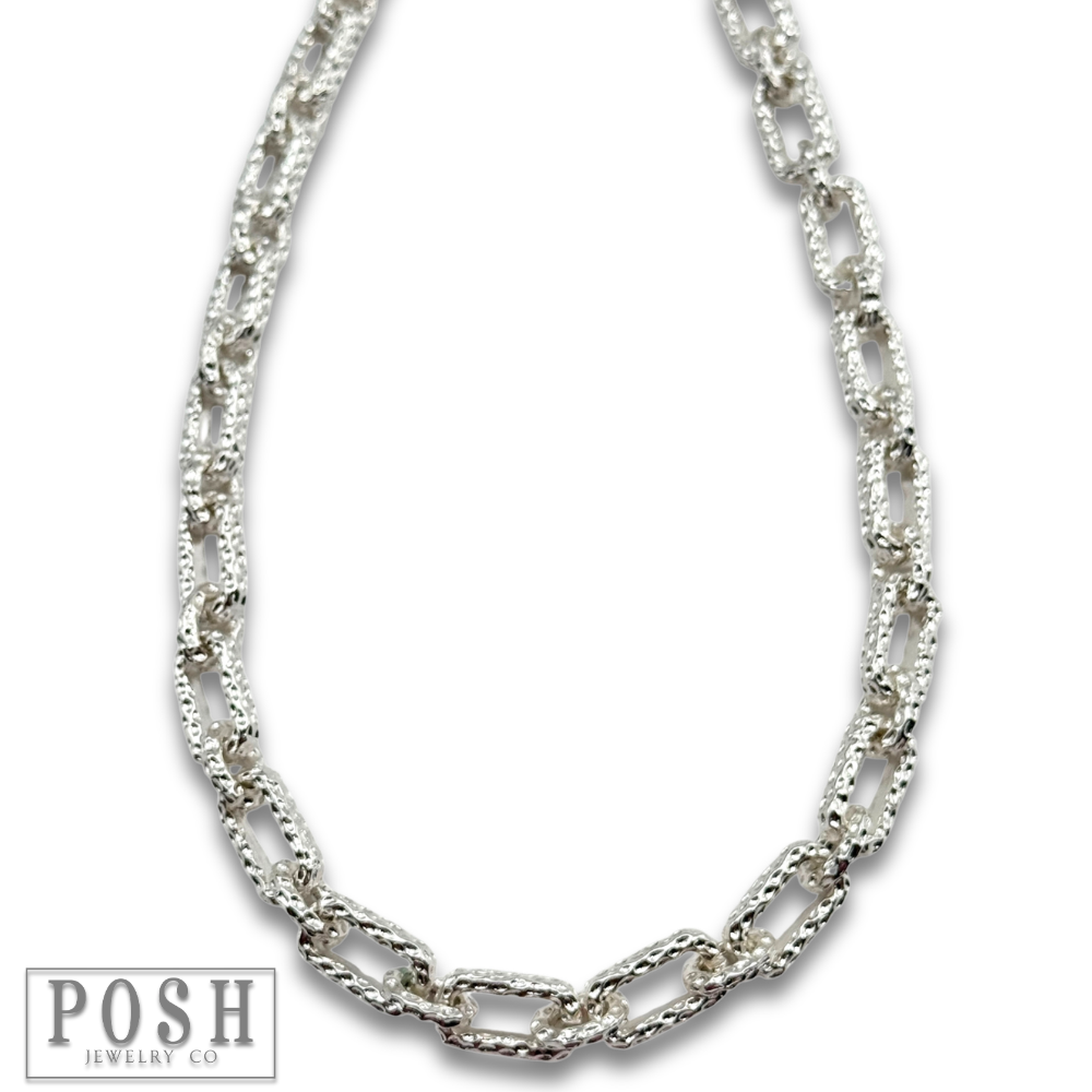 Chunky textured chain necklace