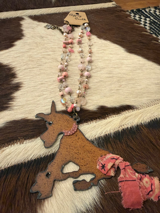 Pink Donkey Necklace