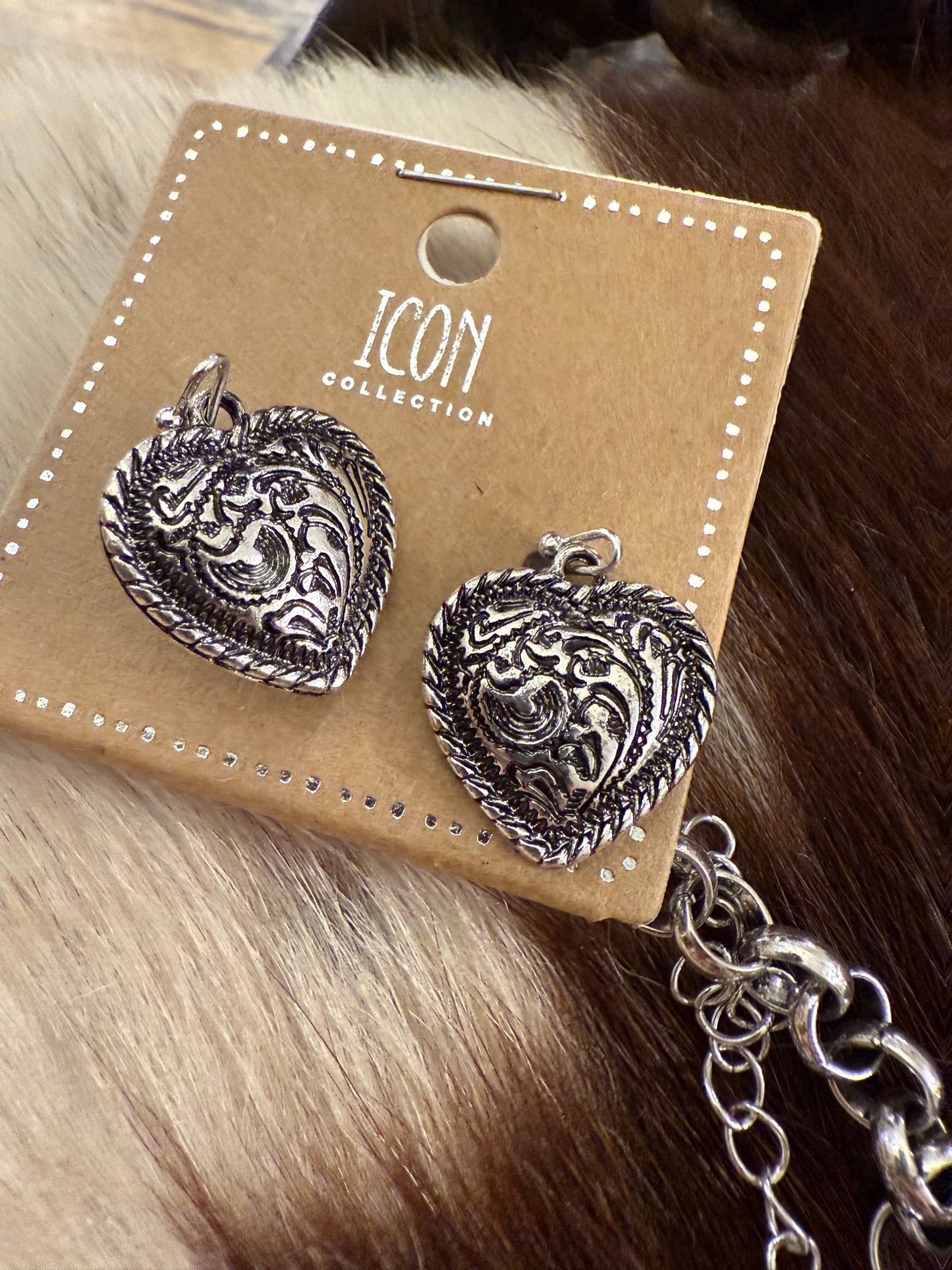 Rope Heart Charm Necklace Set