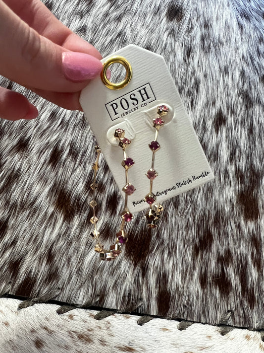 Rhinestone Hoop Earrings