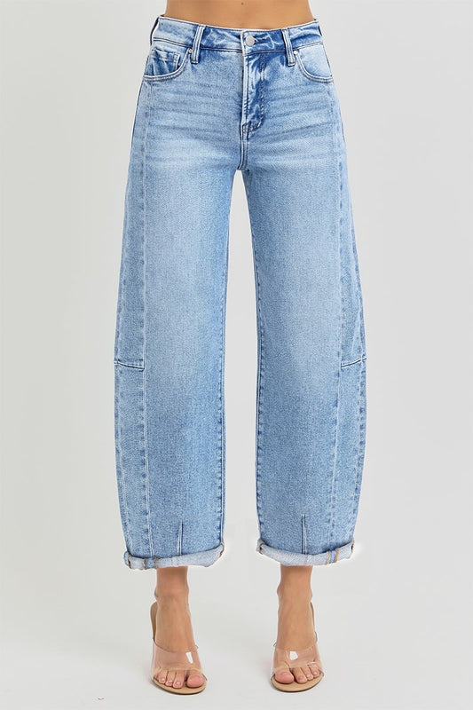 Risen High Rise Barrel Jeans
