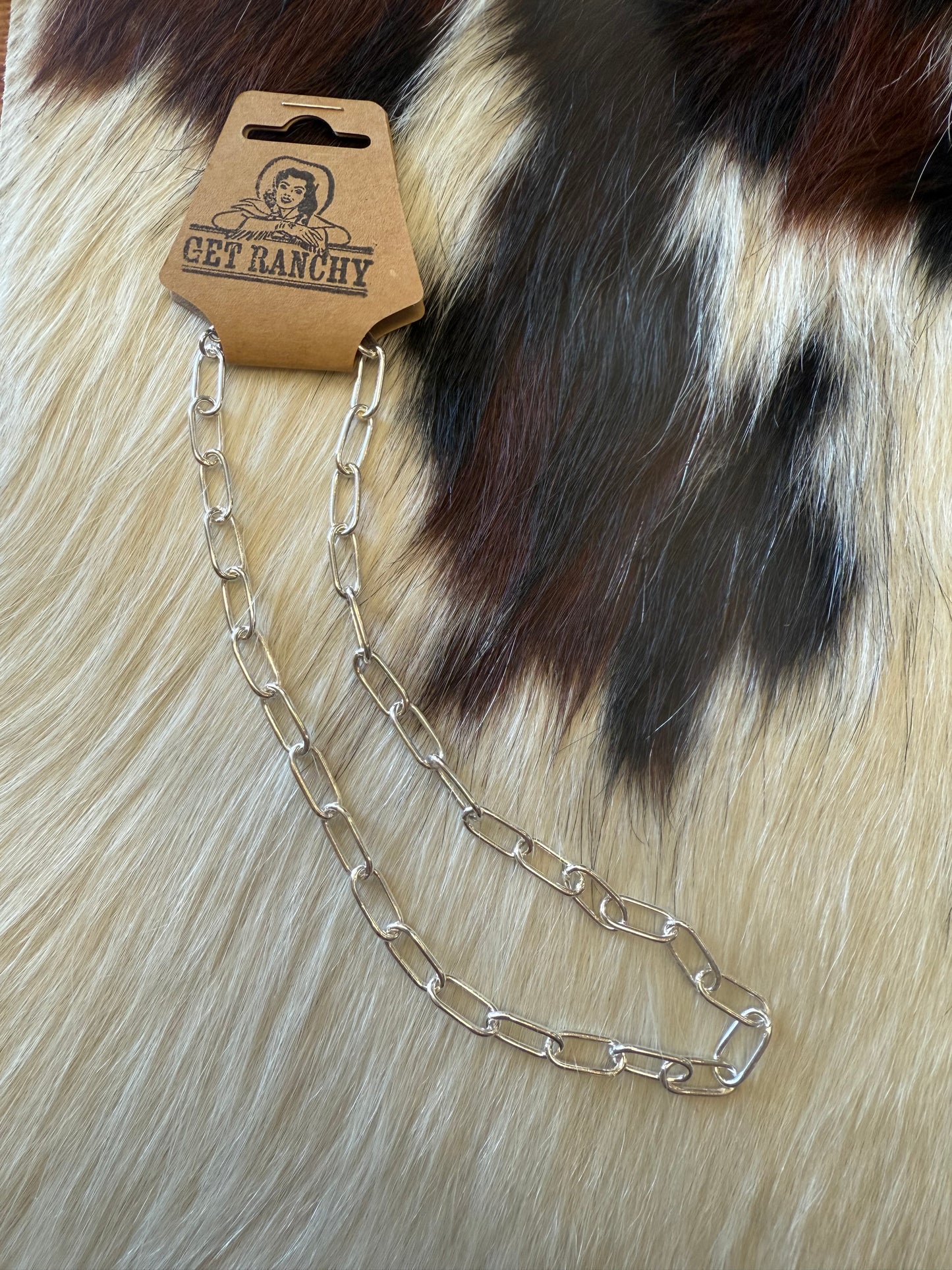 16” Sterling Paper Clip Charm Necklace