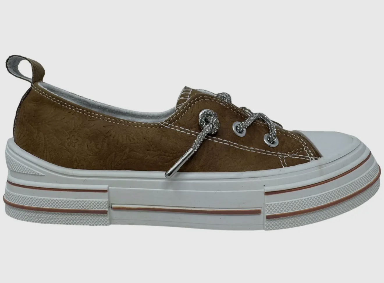 Madeline Tooled Floral
Embossed Slipon Sneaker