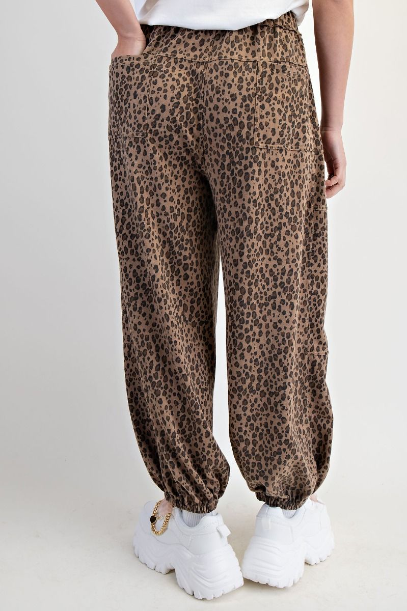 Animal Print Terry Knit Pants
