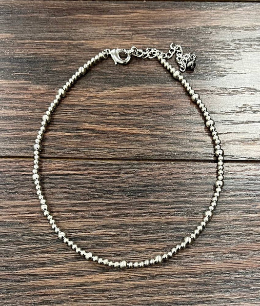 Athens Silver Western Bead Necklace