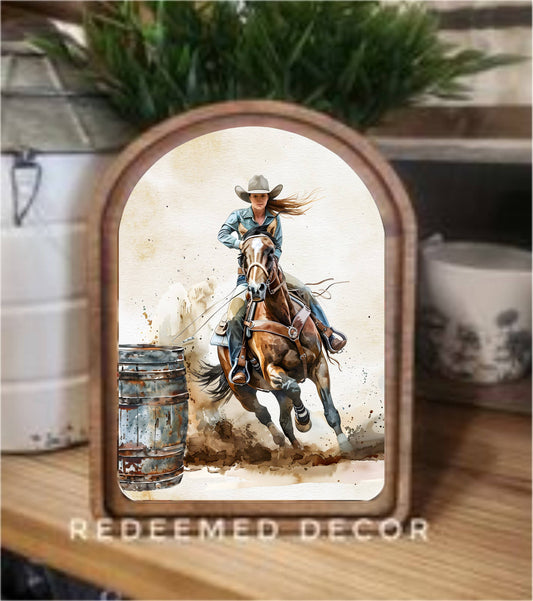 Arch Top Barrel Racer Framed Art