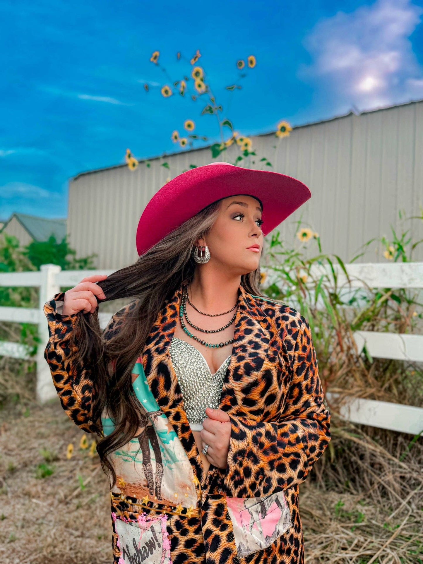 Retro Pop Western Wild West Leopard Blazer