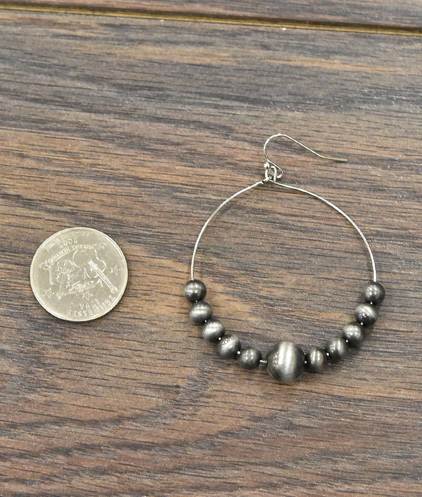 Western Bead Hoop Earrings