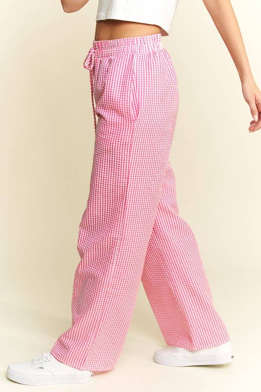 Gingham boxer pants