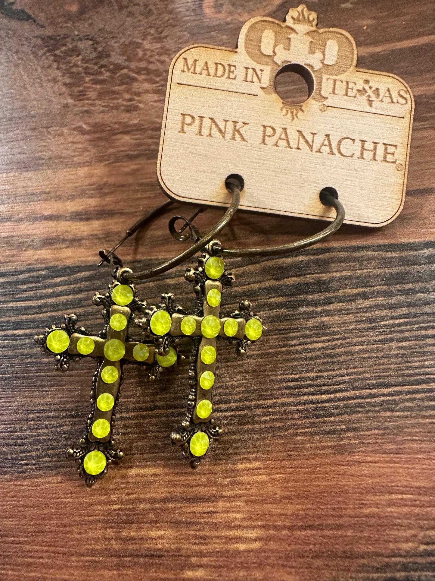 Fancy Cross Earrings with Austrian Crystals