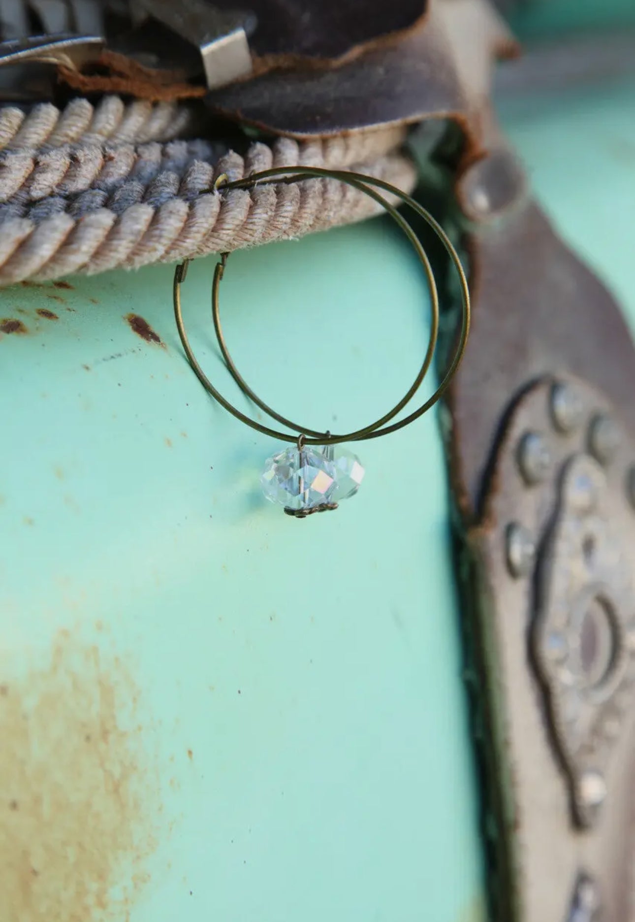 Hoop and Bead Drop Earring