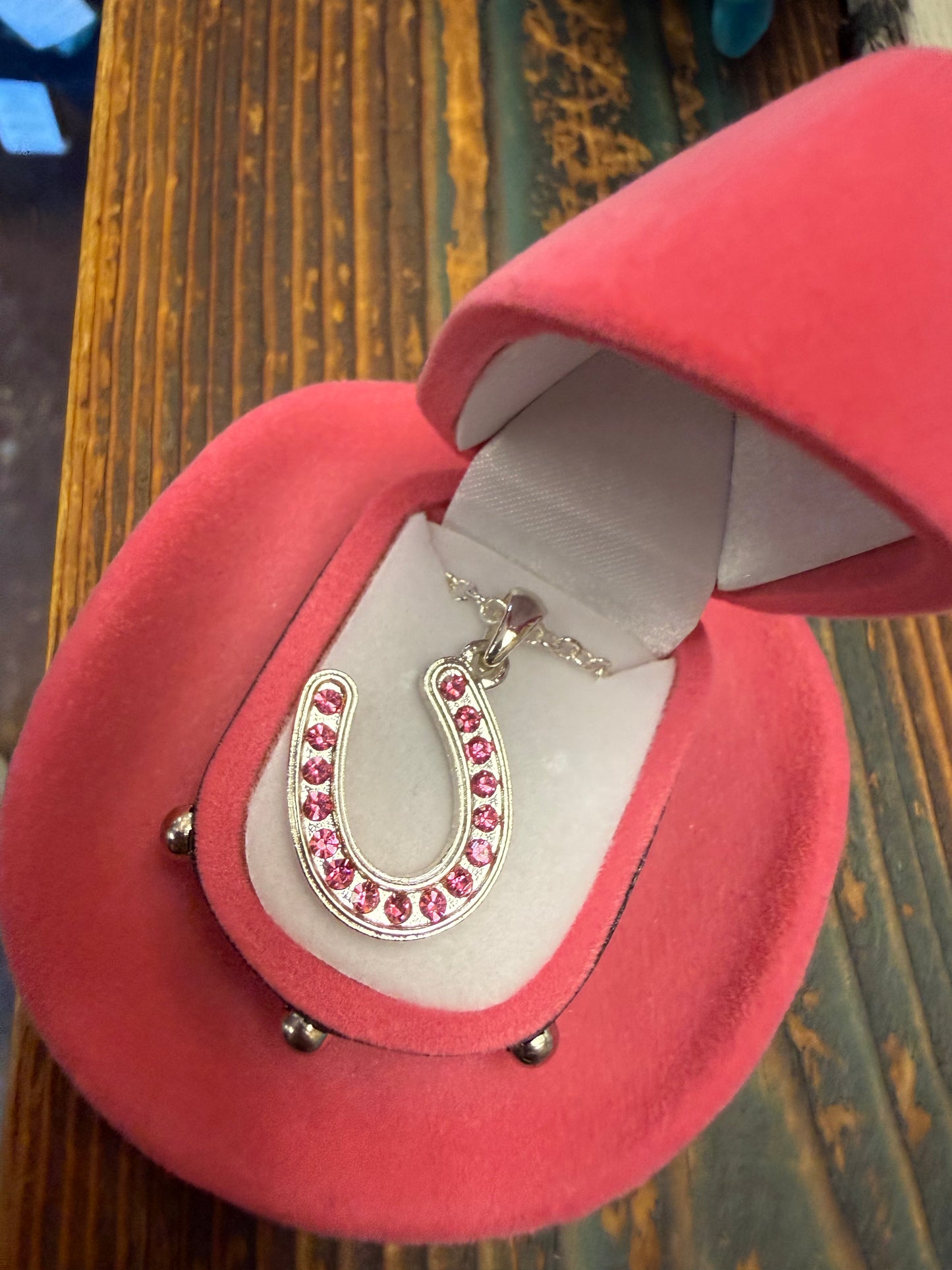 AWST Horseshoe Bedazzled Necklace/Earrings