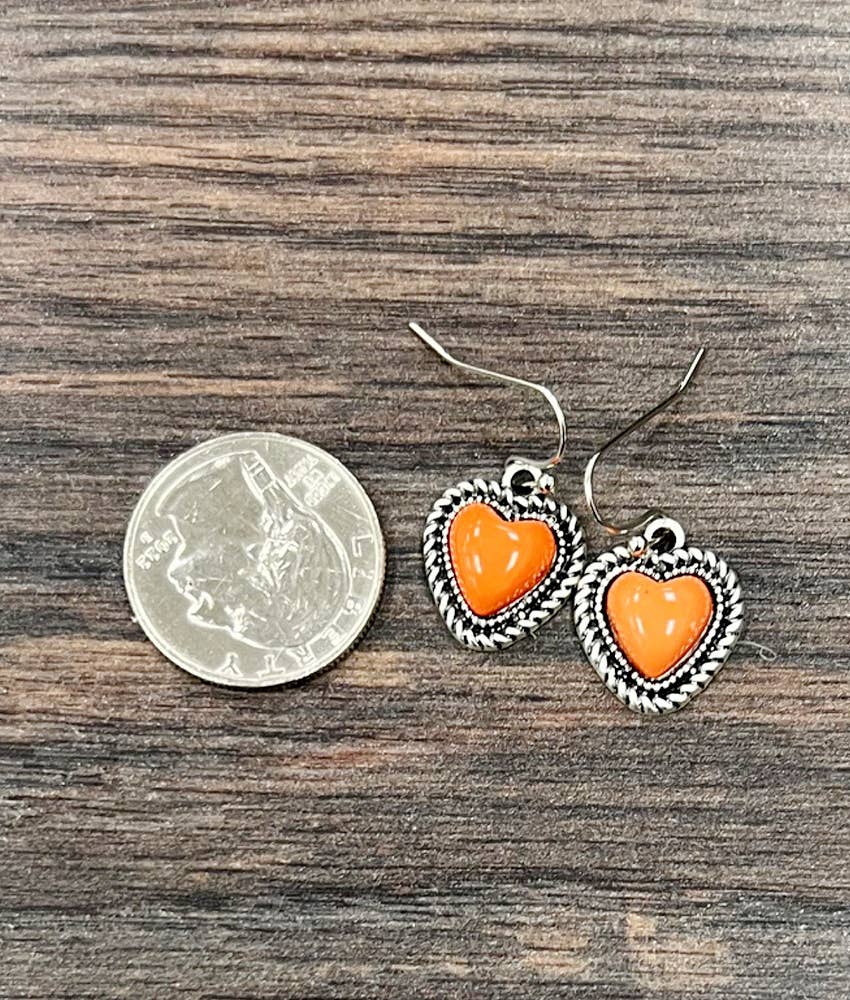 726400-1, 10mm Heart Stone Earrings