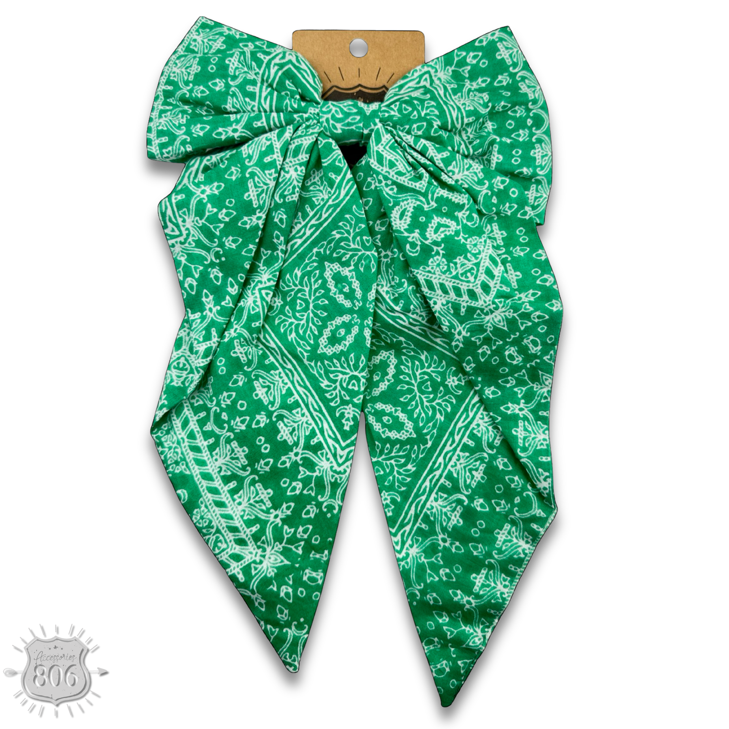 Western bandana print hair bow