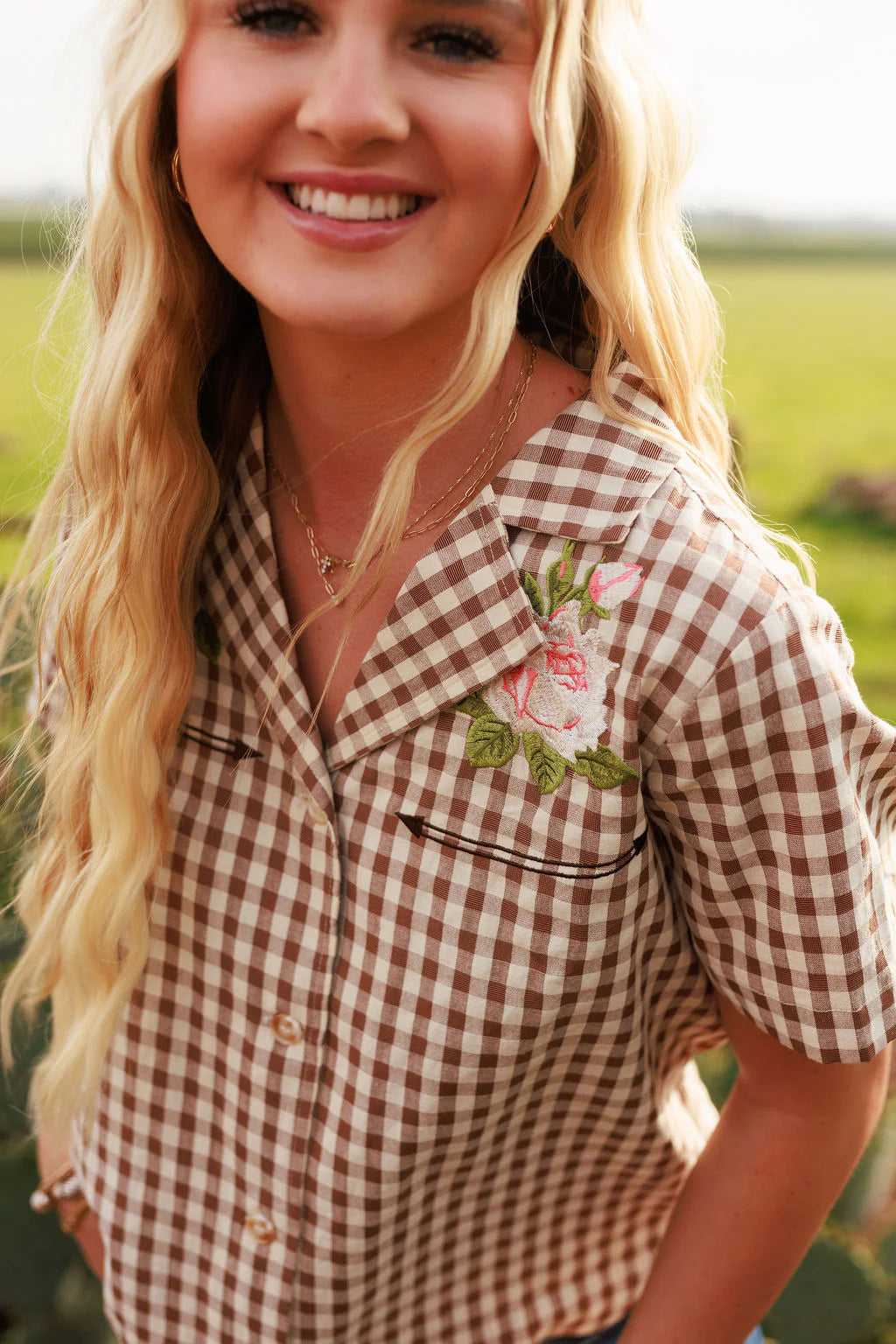 WESTERN GINGHAM BLOUSE by Rodeo Quincy