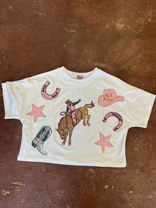 Pink Stars & Bronco’s Tee