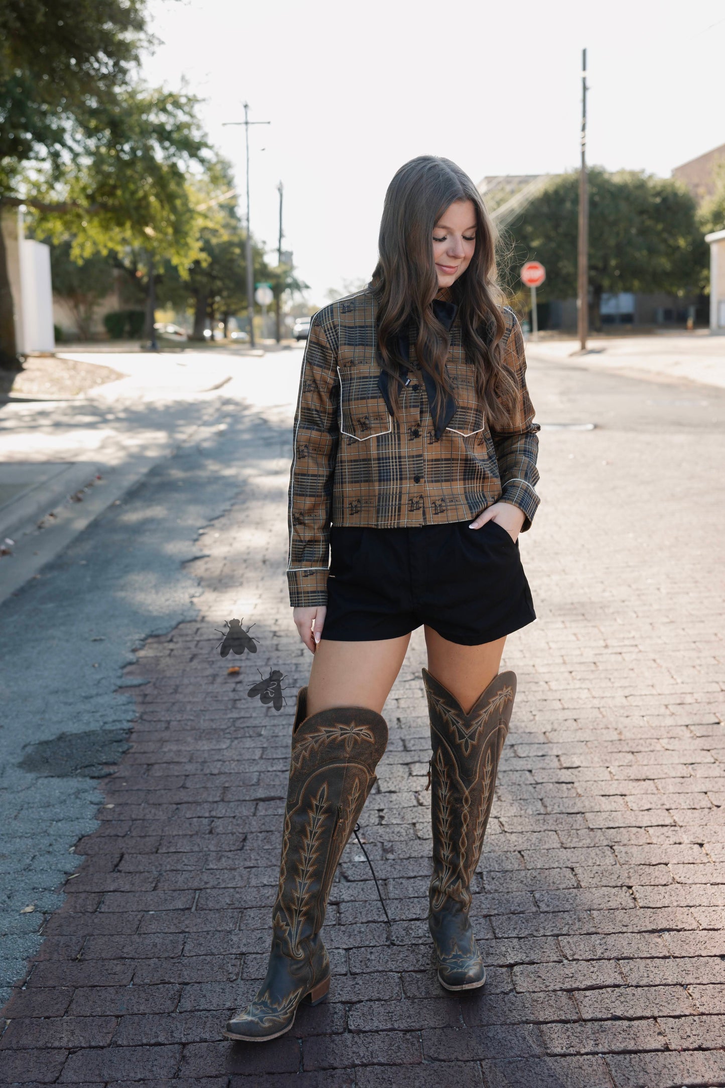 PLAID ROUNDUP TOP/JACKET