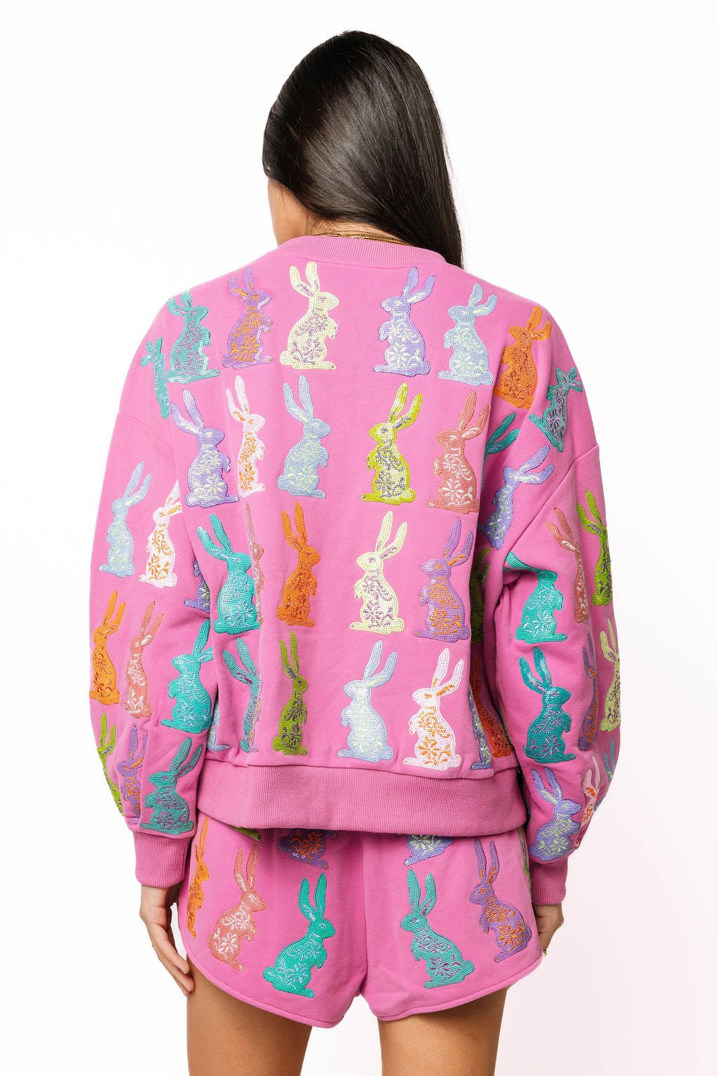 Queen Of Sparkles Multi Easter Bunny Sweatshirt