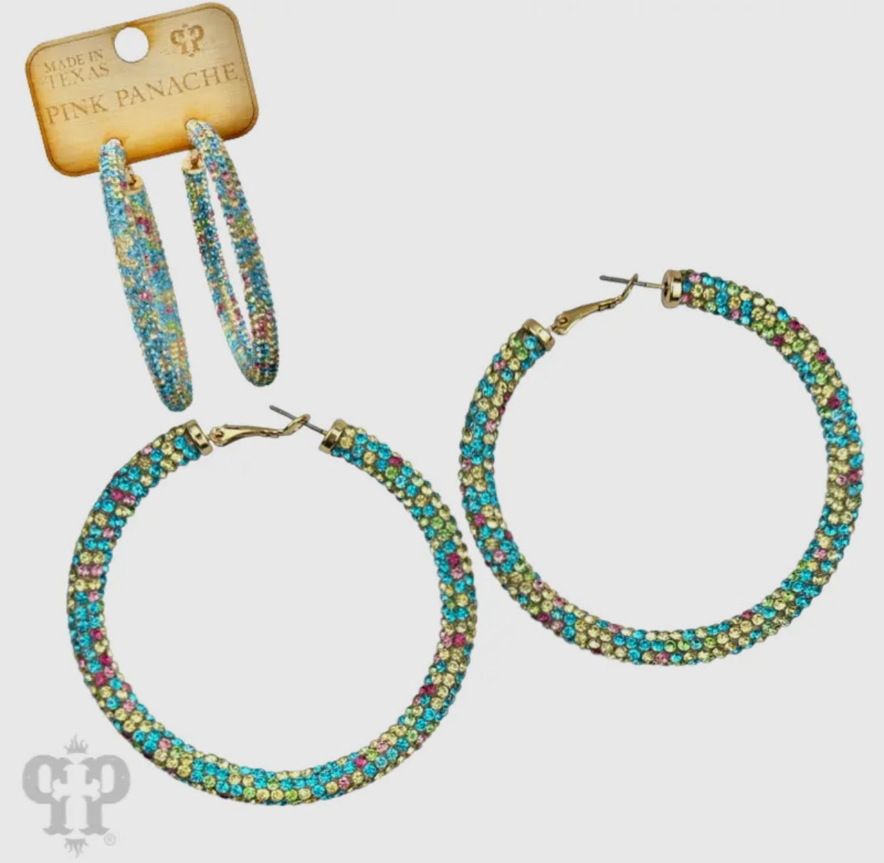 Large Pave Mesh Hoop Earring