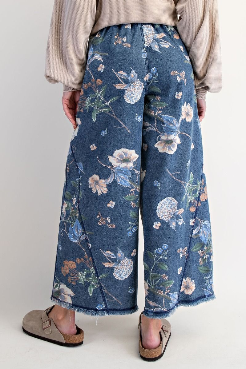 Floral Print Denim Jeans