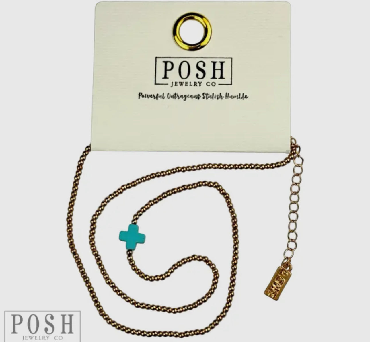 Bead Chain Cross Layering Necklace