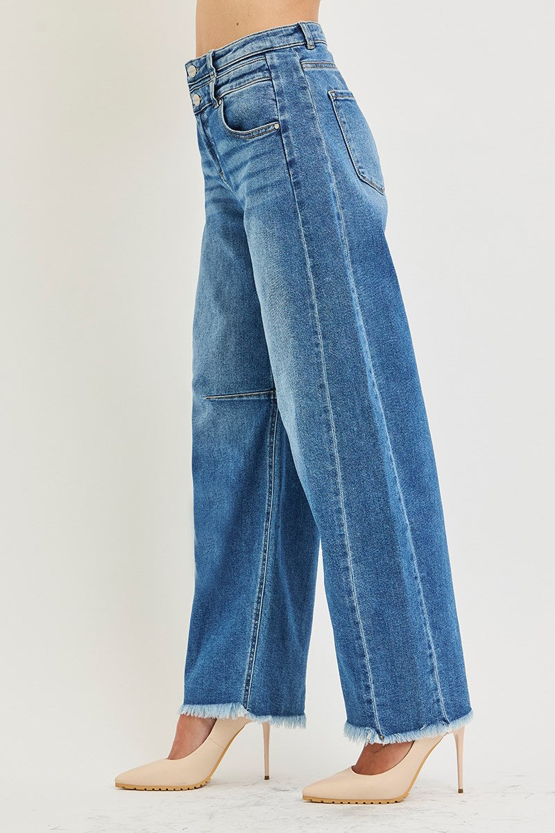 Risen Double Waistband Barrel Jeans