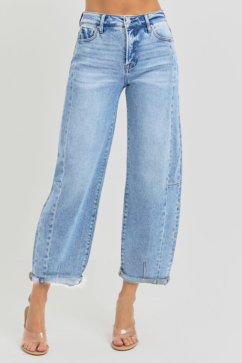 Risen High Rise Barrel Jeans