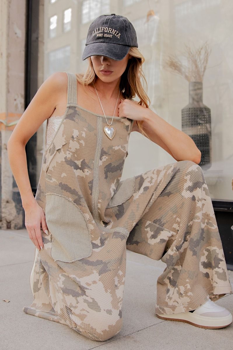 Camo Thermal Washed Jumpsuit