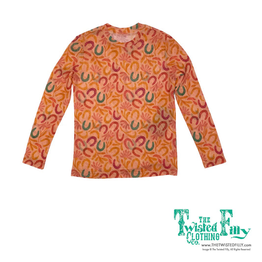 Orange Horseshoe - Girls Mesh Top